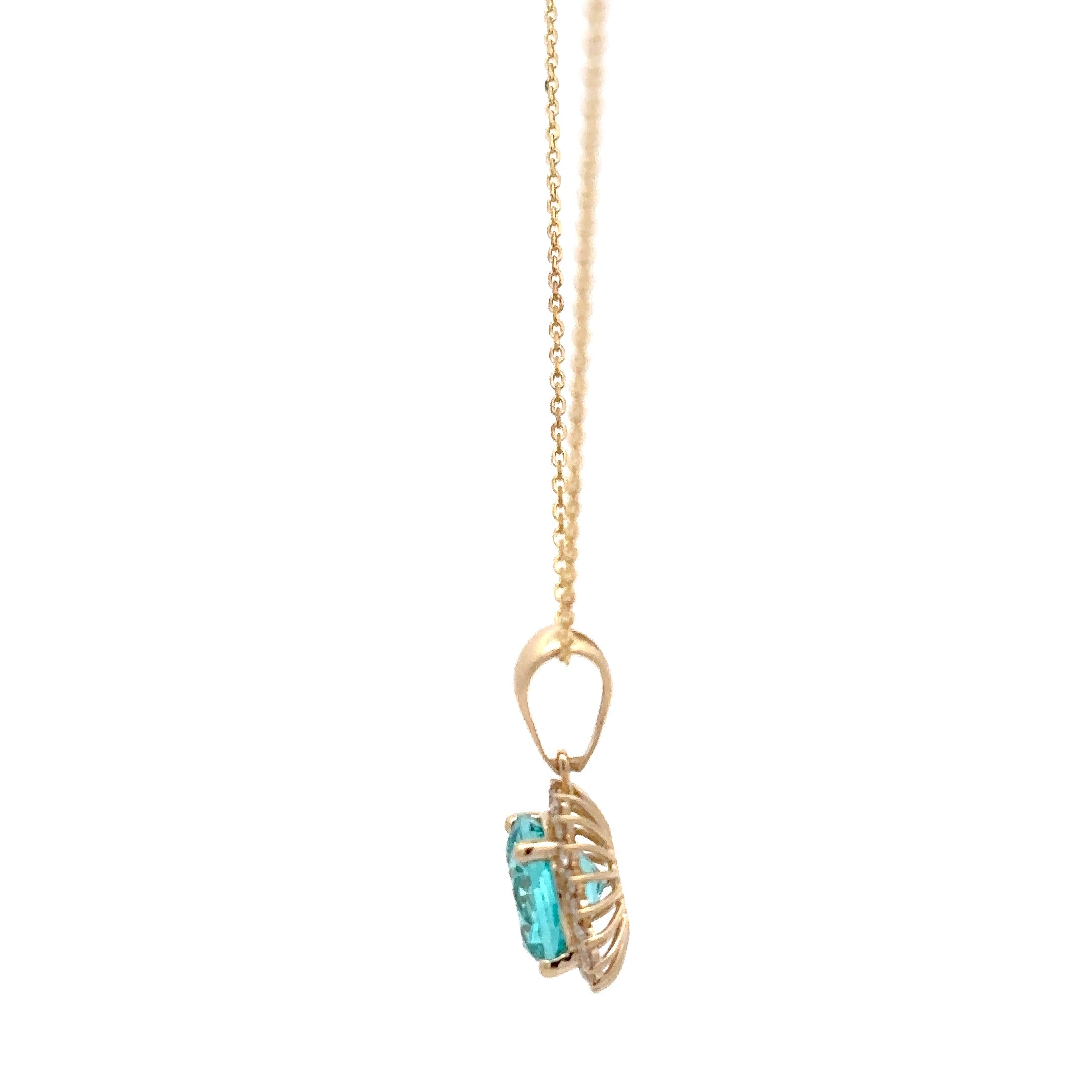 6.4 Carat Round Paraiba Tourmaline Birthstone Pendant Gifts For Her
