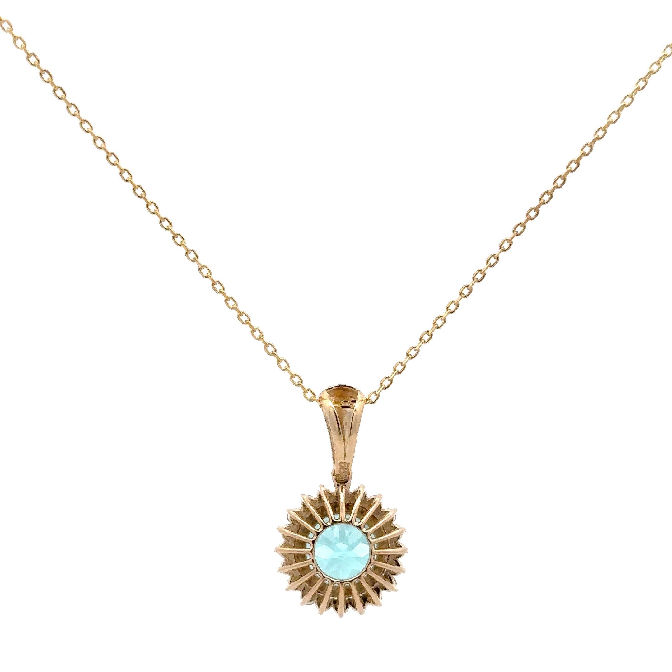 6.4 Carat Round Paraiba Tourmaline Birthstone Pendant Gifts For Her