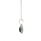2 Carat Oval Green Emerald Gemstone Solitaire Pendant