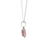 3 Carat Vintage Pink Morganite Stone Halo Pendant For Girls