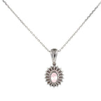 3 Carat Vintage Pink Morganite Stone Halo Pendant For Girls