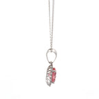 3 Carat Vintage Pink Morganite Stone Halo Pendant For Girls