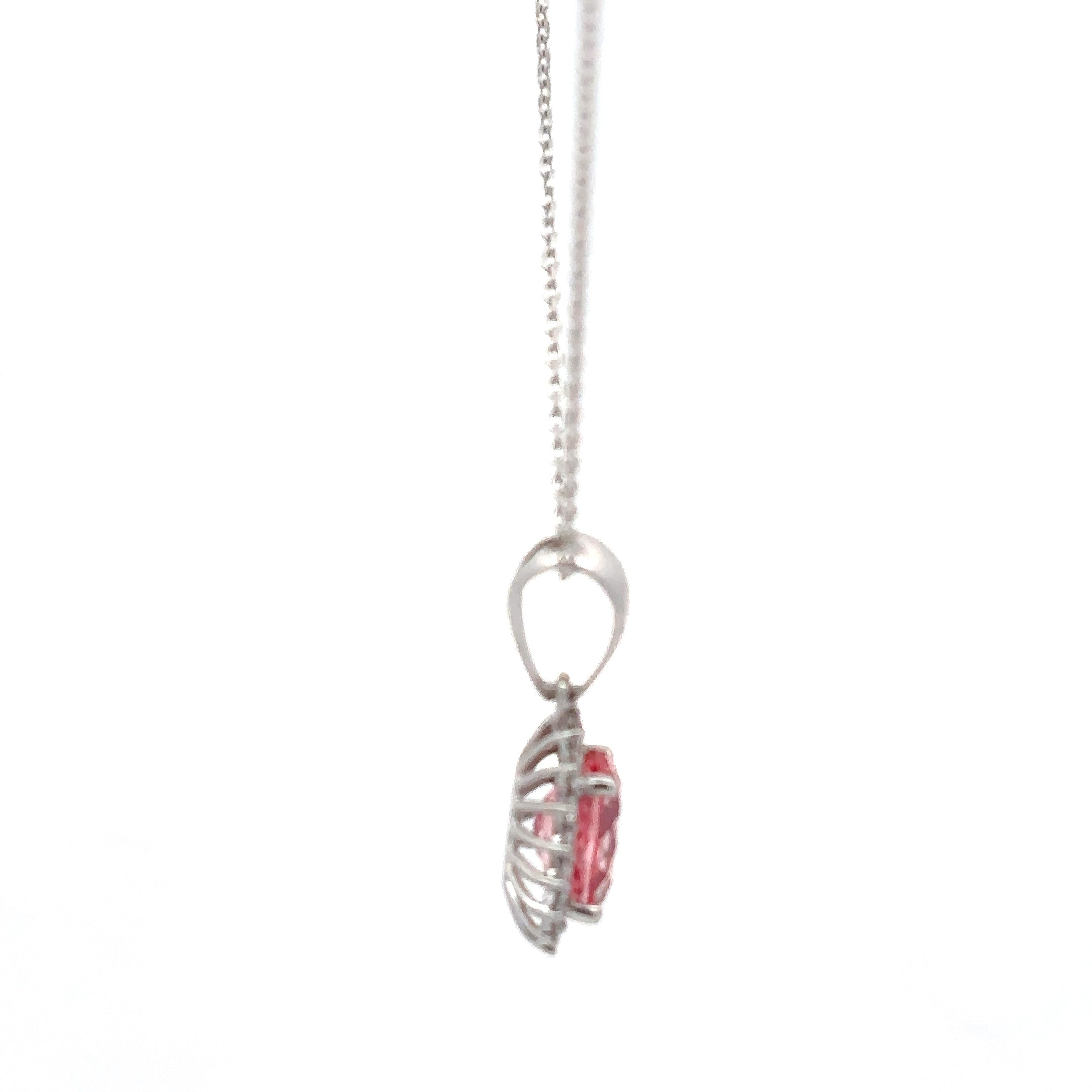 3 Carat Vintage Pink Morganite Stone Halo Pendant For Girls