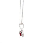 1.5 Carat Cushion Ruby Gemstone Pendant With Halo Setting