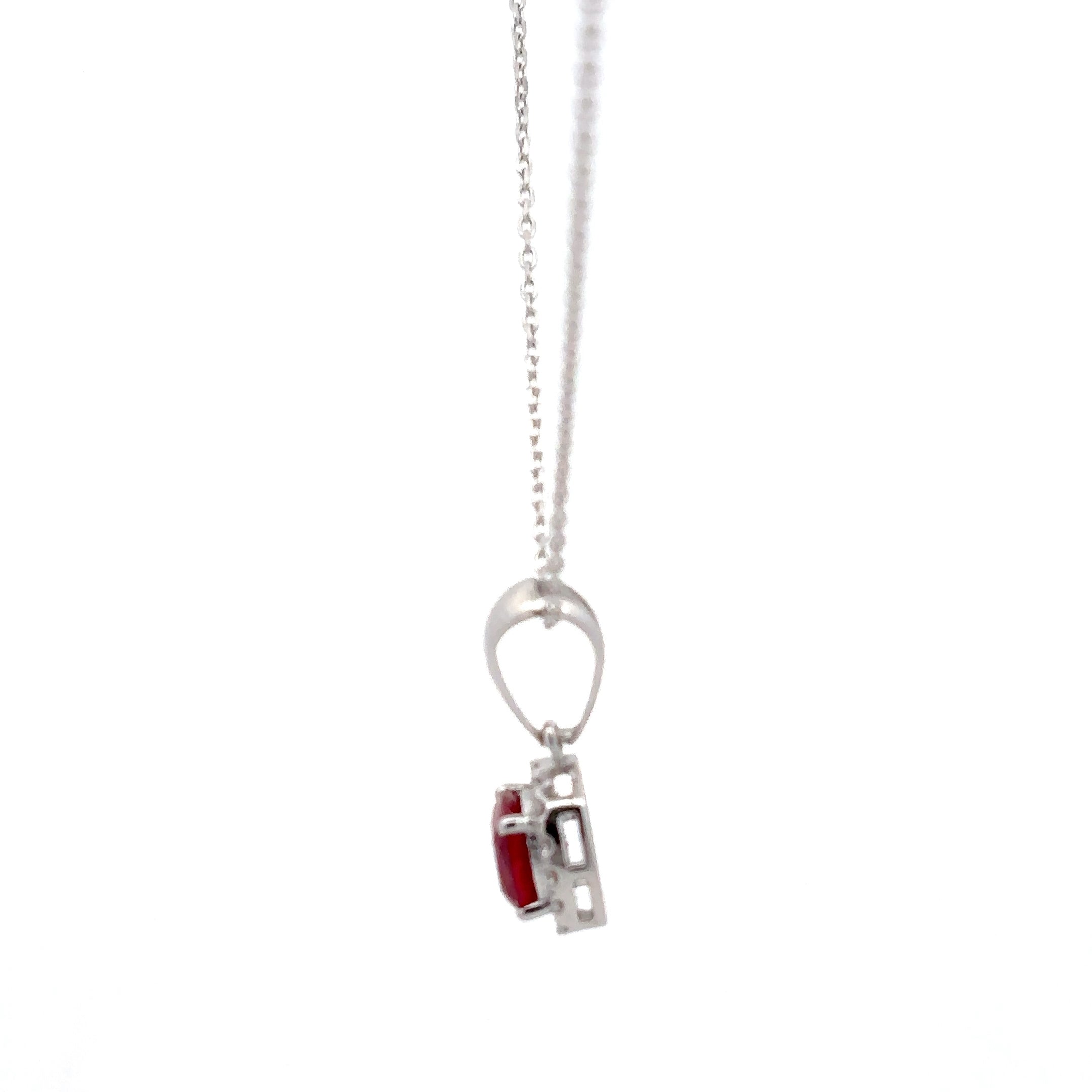 1.5 Carat Cushion Ruby Gemstone Pendant With Halo Setting