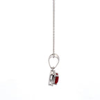 1.5 Carat Cushion Ruby Gemstone Pendant With Halo Setting