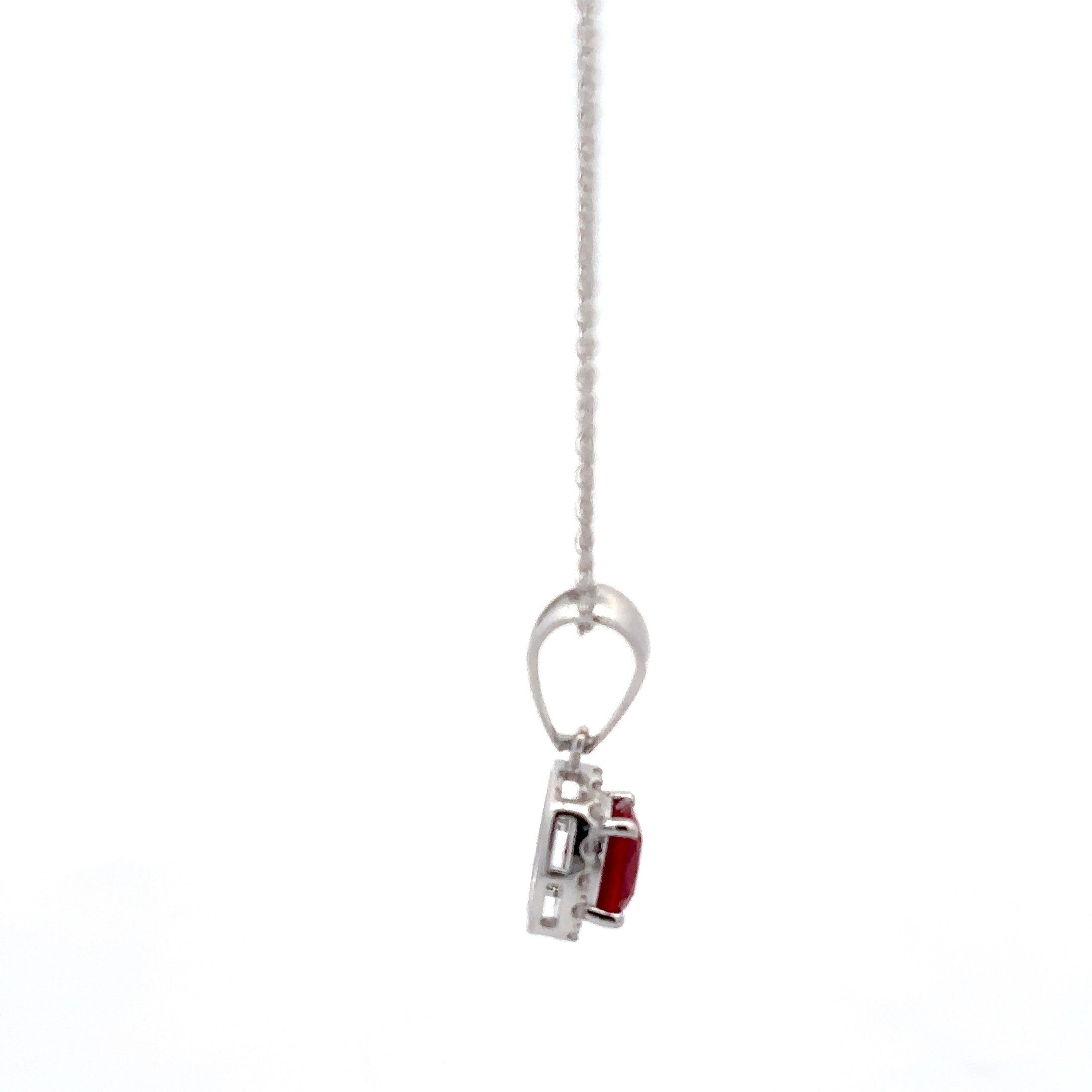 1.5 Carat Cushion Ruby Gemstone Pendant With Halo Setting