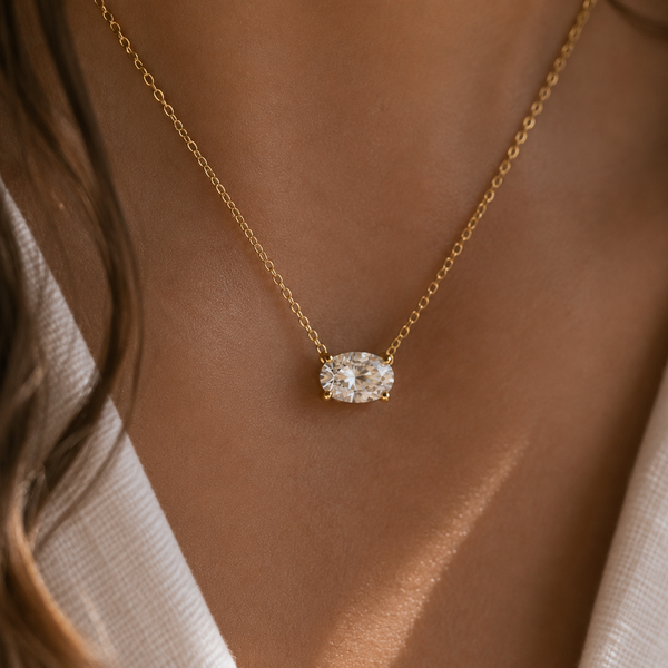1.66 Carat Classic Oval Lab Diamond Basket Pendant