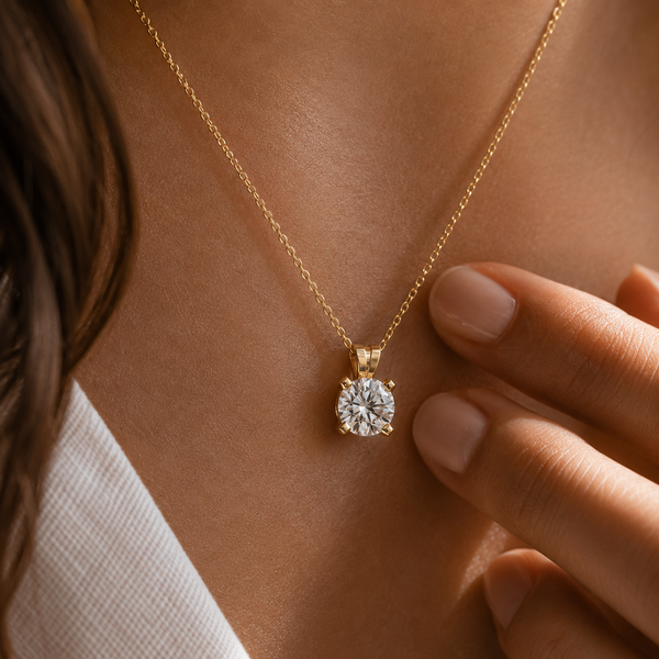 2.18 Carat  Prong Round Lab Diamond Pendant