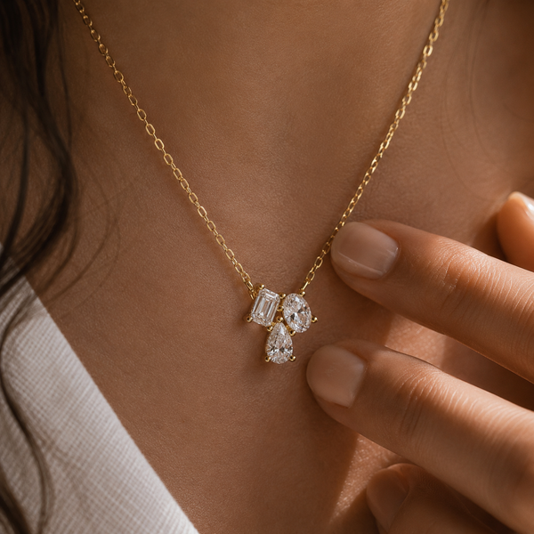 0.93 Carat Dazzling Trio Lab Grown Diamond Pendant