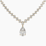 39 Carat Pear And Oval Lab Grown Diamond Drop Necklace
