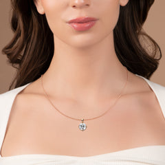 Elegant Round 8 Prong Pendant