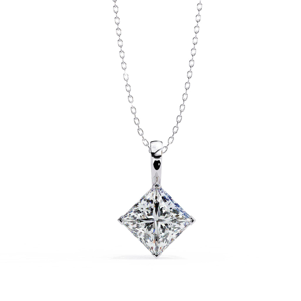 Diamond necklace on a white background