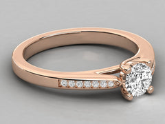 Dazzling Brilliance Solitaire with Slim Pave Band