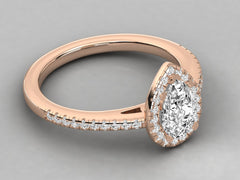 Pear Shaped Diamond Pavilion with Pave Accents