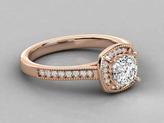 Dreamy Halo Pave Engagement Ring