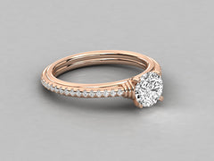 Radiant Dream Solitaire with Slim Pave Band