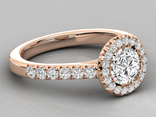 Minimalist Pave Round Solitaire