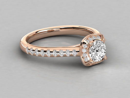 Exquisite Luxe Solitaire with Pave Band
