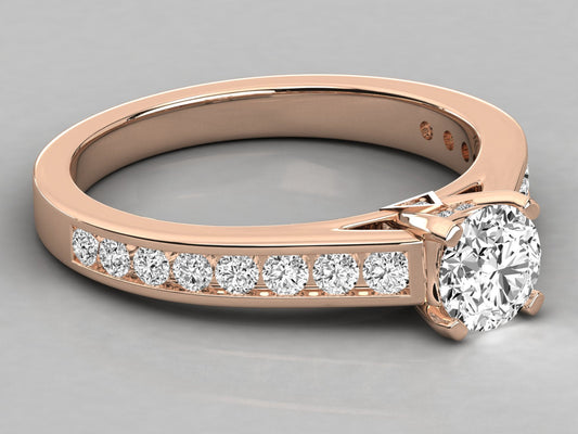 Elegant Halo Round Solitaire Engagement Ring