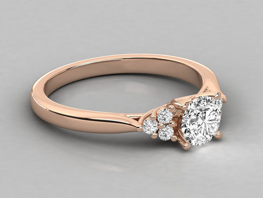 Solitaire Ring with Pave Band