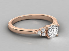 Solitaire Ring with Pave Band