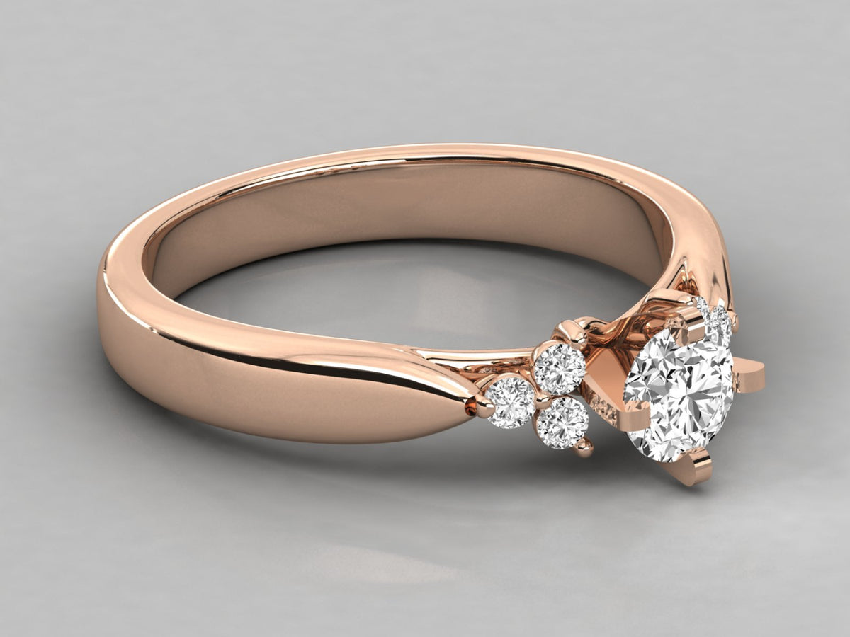 Classic Solitaire Pavé Engagement Ring - 6