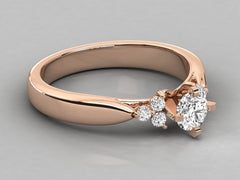 Classic Solitaire Pavé Engagement Ring - 6