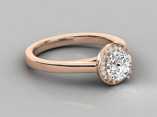 Classic Round Halo Engagement Ring