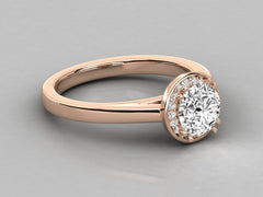 Classic Round Halo Engagement Ring