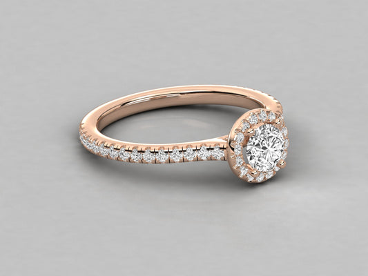 Classic Gem Pave-Set Engagement Ring