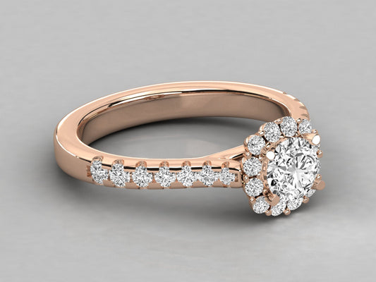 Timeless Diamond Solitaire with Pave Sparkle