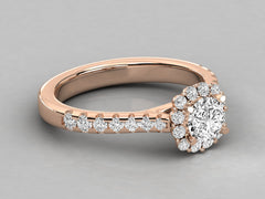 Timeless Diamond Solitaire with Pave Sparkle