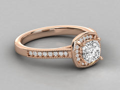 Dreamy Halo Pave Engagement Ring