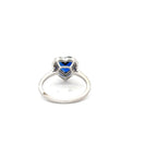 3 Carat Blue Sapphire Halo Ring For Women in 18K Gold