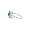 3 Carat Heart Emerald Green Engagement Ring For Women