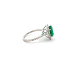 3 Carat Heart Emerald Green Engagement Ring For Women