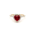 2 Carat Heart Ruby Promise Ring With Halo Setting