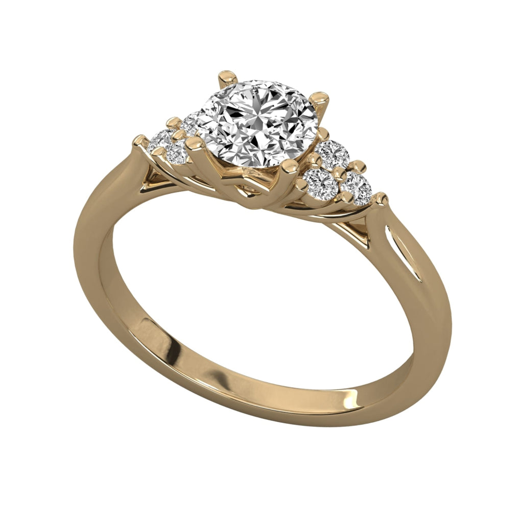 Solitaire Ring with Pave Band
