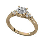 Solitaire Ring with Pave Band