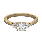 Solitaire Ring with Pave Band