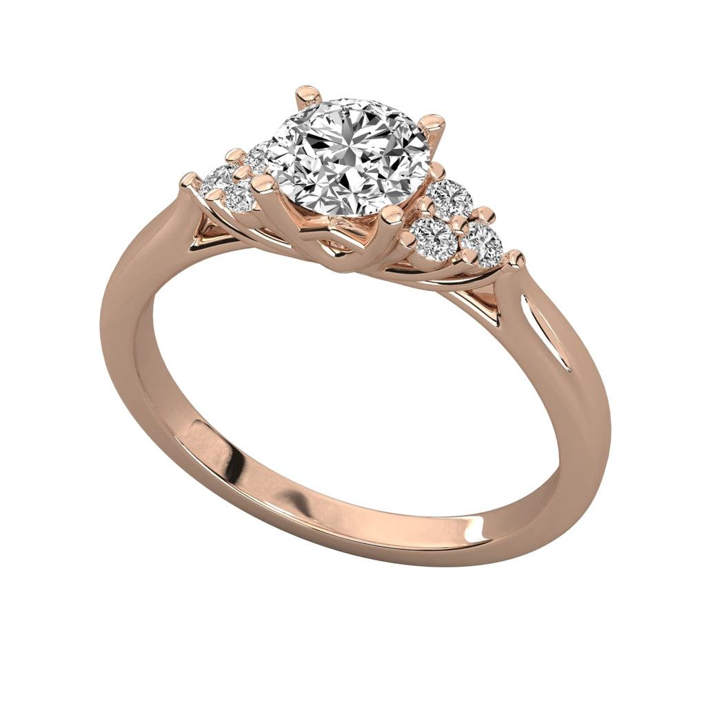 Solitaire Ring with Pave Band