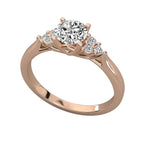 Solitaire Ring with Pave Band