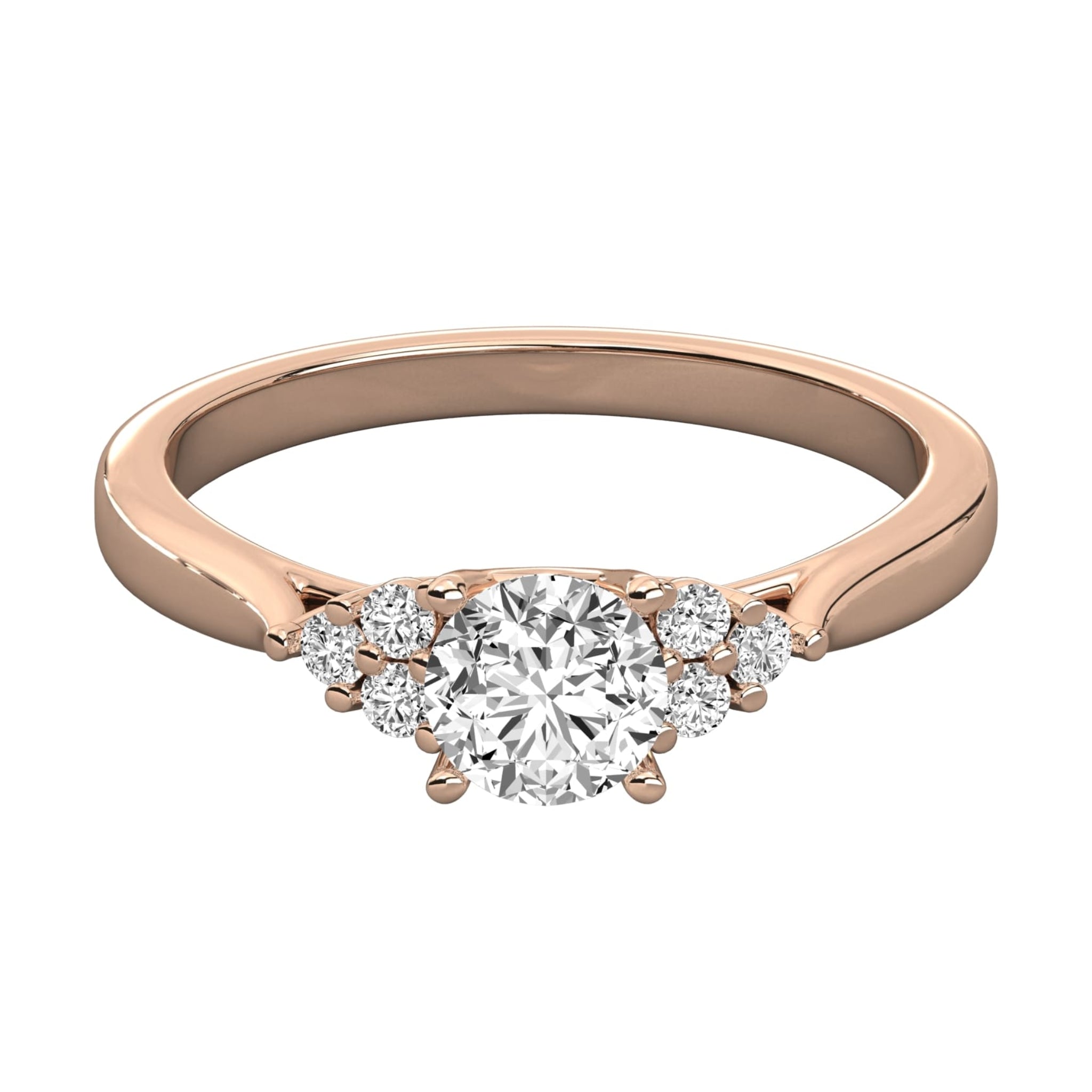 Solitaire Ring with Pave Band
