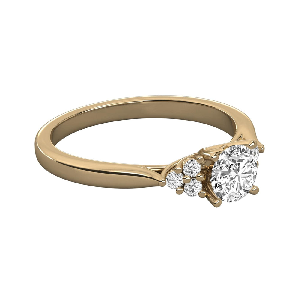 Solitaire Ring with Pave Band