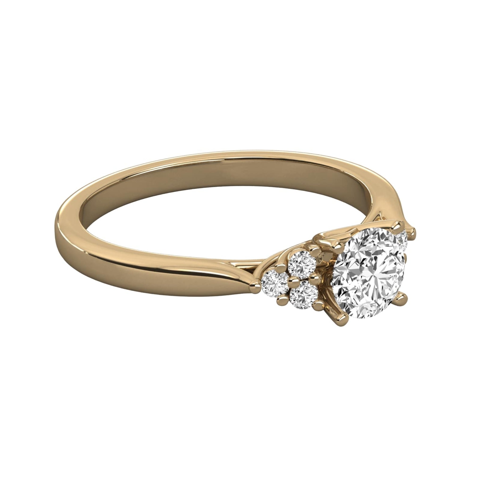 Solitaire Ring with Pave Band