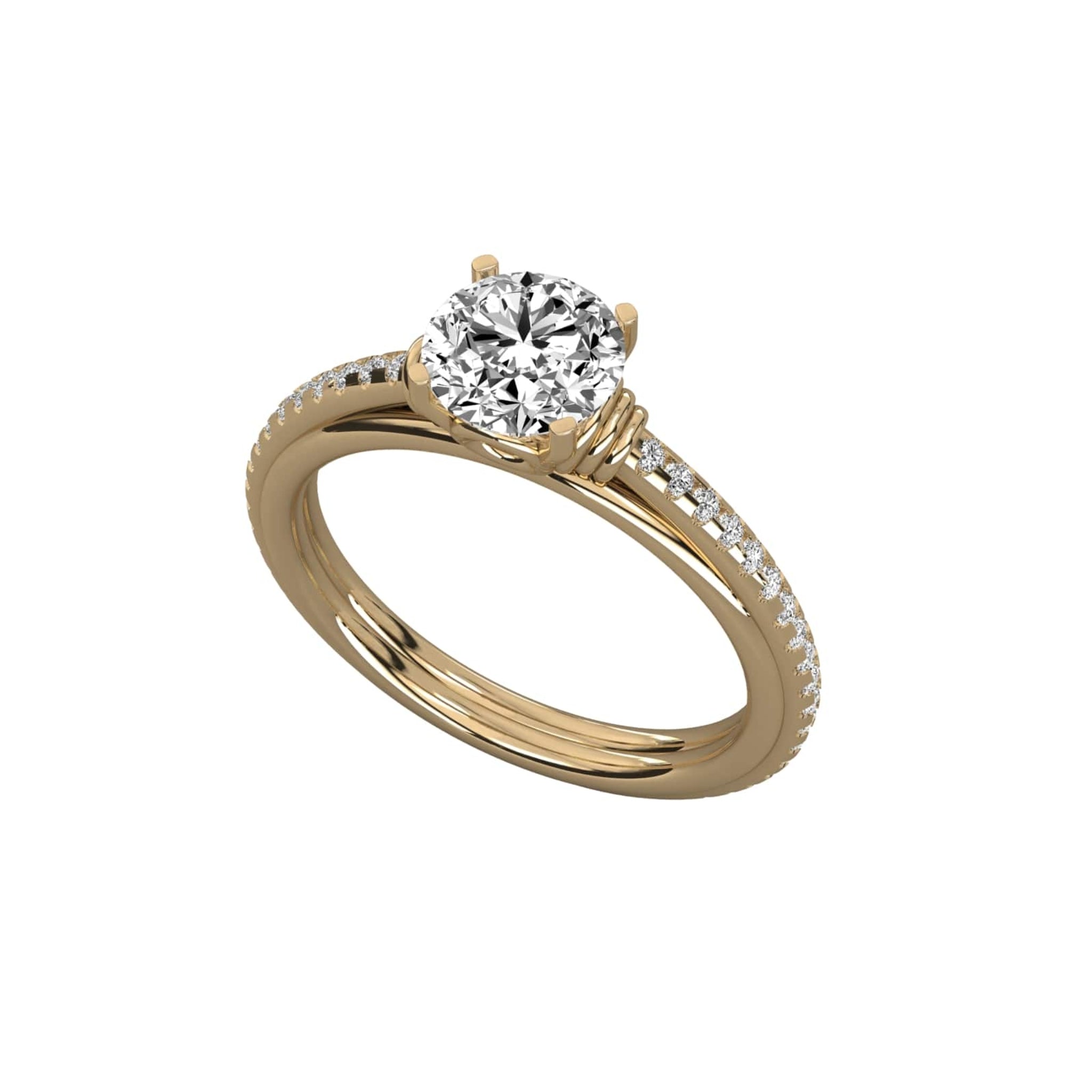 Radiant Dream Solitaire with Slim Pave Band