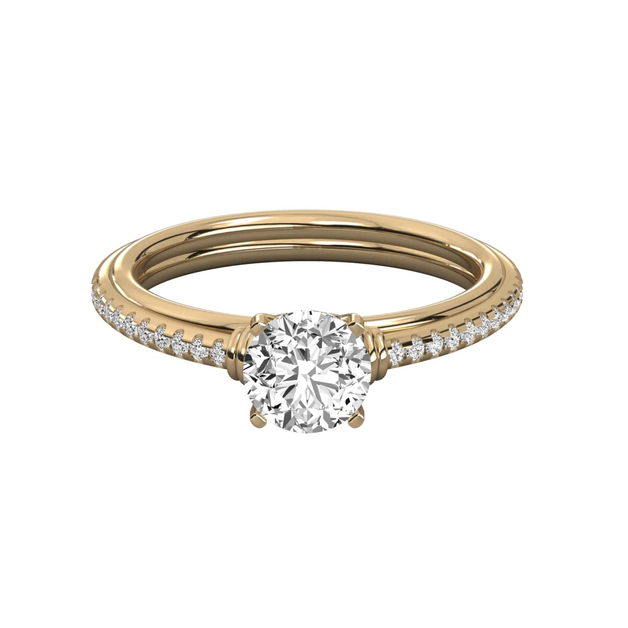 Radiant Dream Solitaire with Slim Pave Band