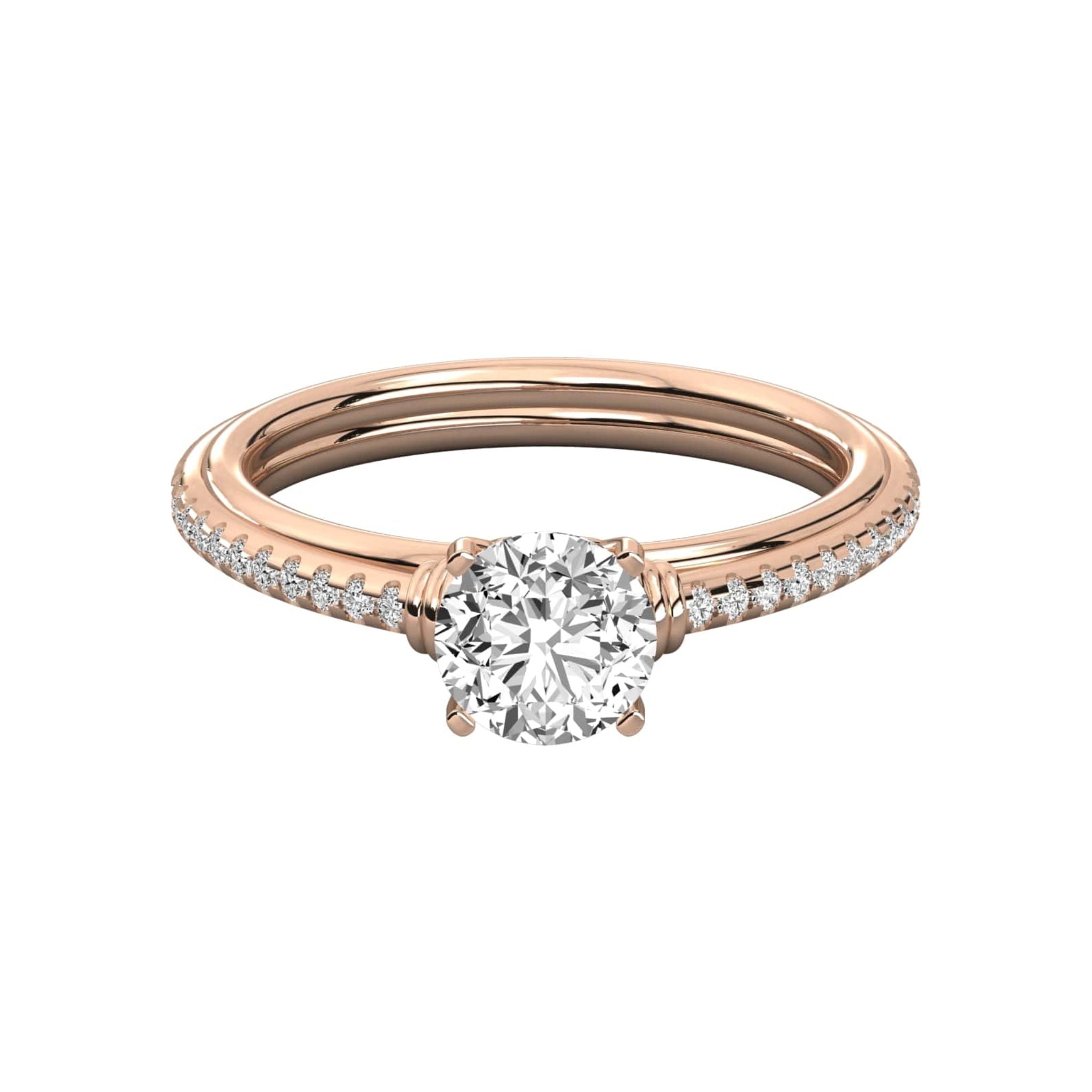 Radiant Dream Solitaire with Slim Pave Band
