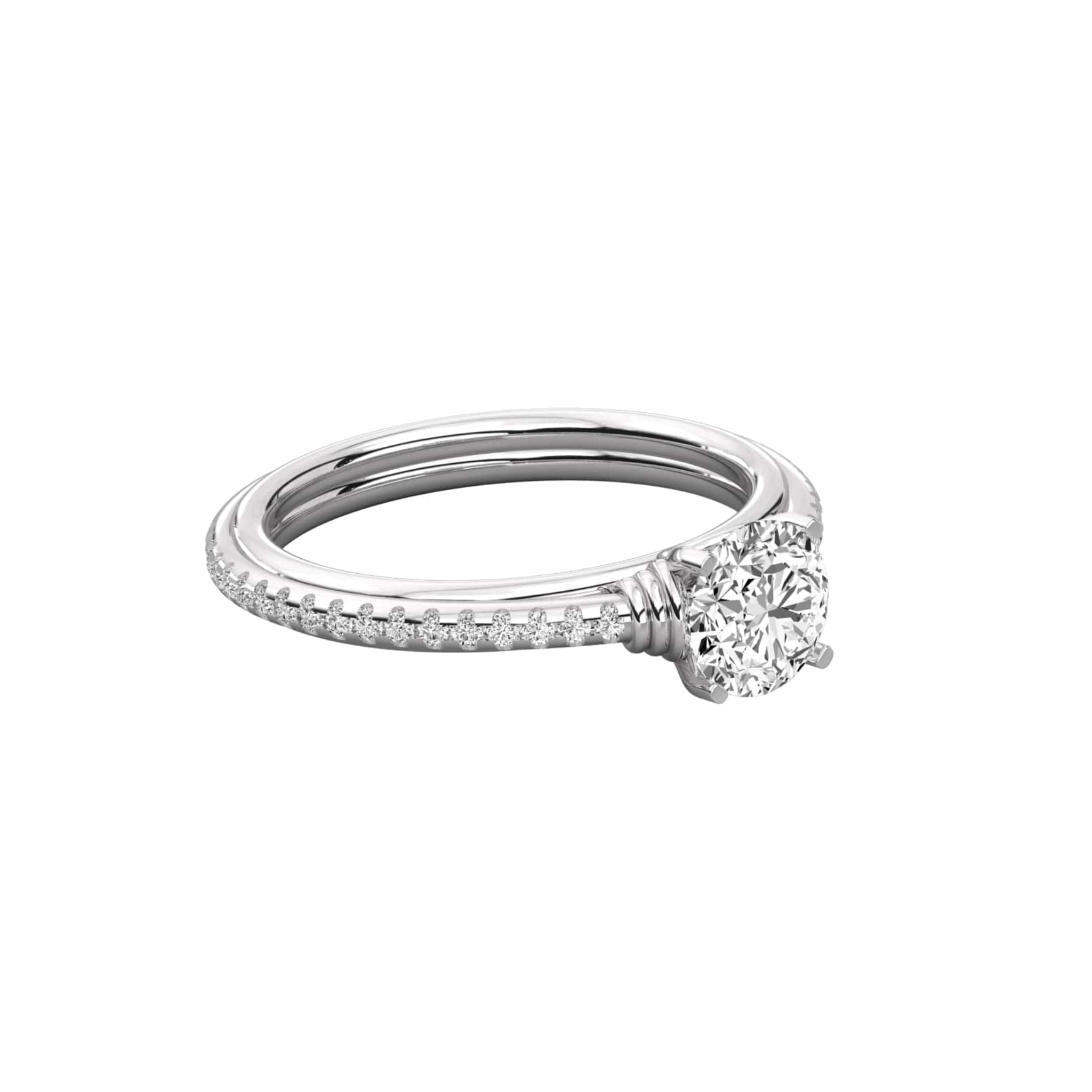 Radiant Dream Solitaire with Slim Pave Band